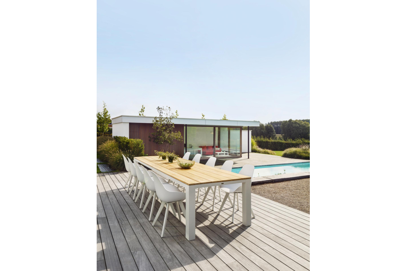 Mesa tuinstoel in wit aluminium en wit kunststof