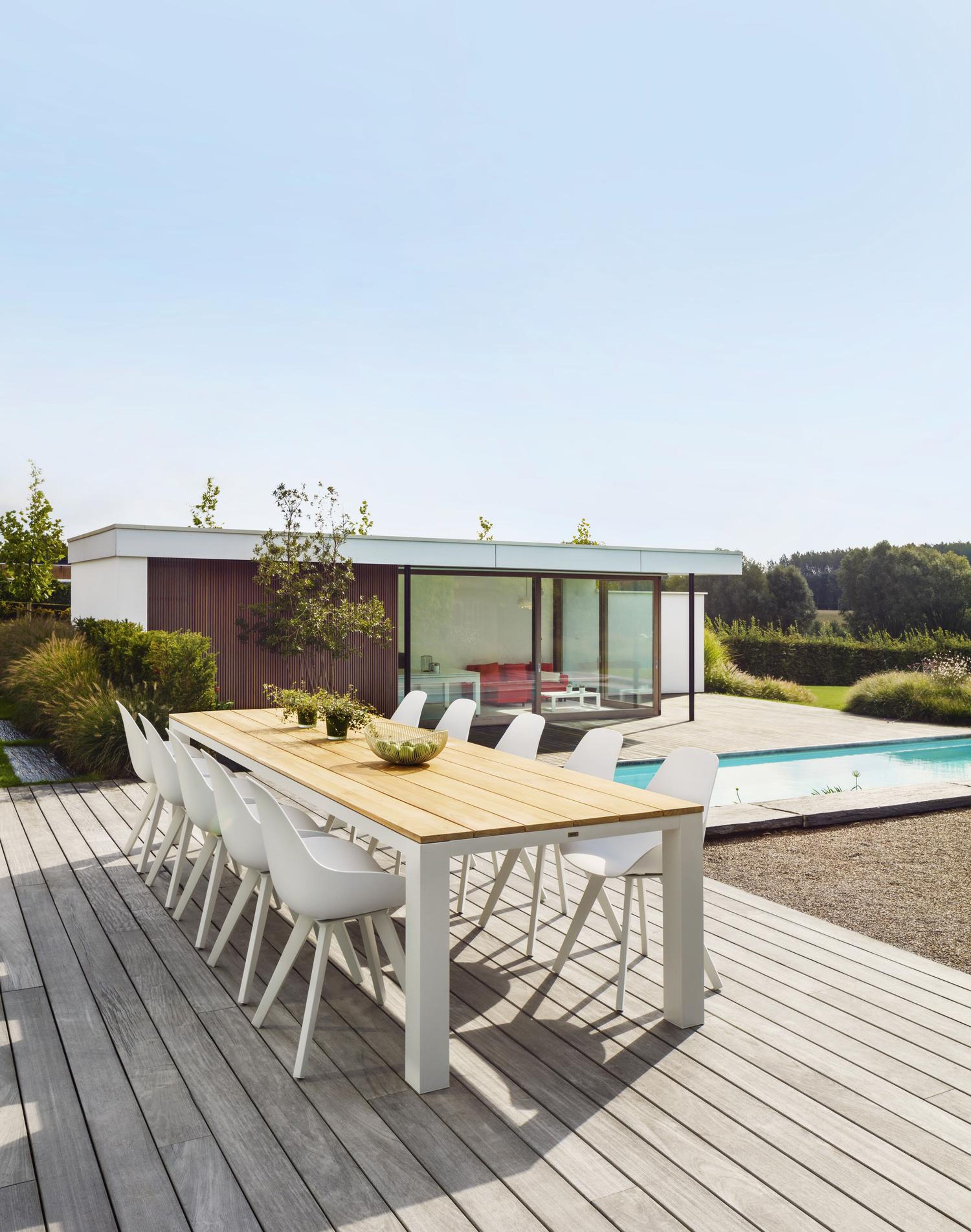 Mesa tuinstoel in wit aluminium en wit kunststof