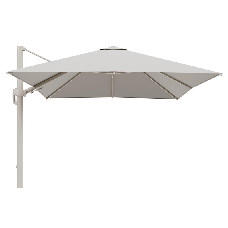 Rufina zweefparasol tiltfunctie in beige aluminium en parasoldoek in All Weather Sunbrella® Luxe Lopi Marble  - L1 300 x L2 300 cm (zonder voet)