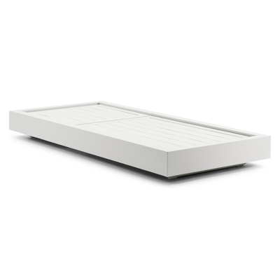 Como verstelbaar ligbed in wit aluminium met lopi marble all weather sunbrella® luxe kussen