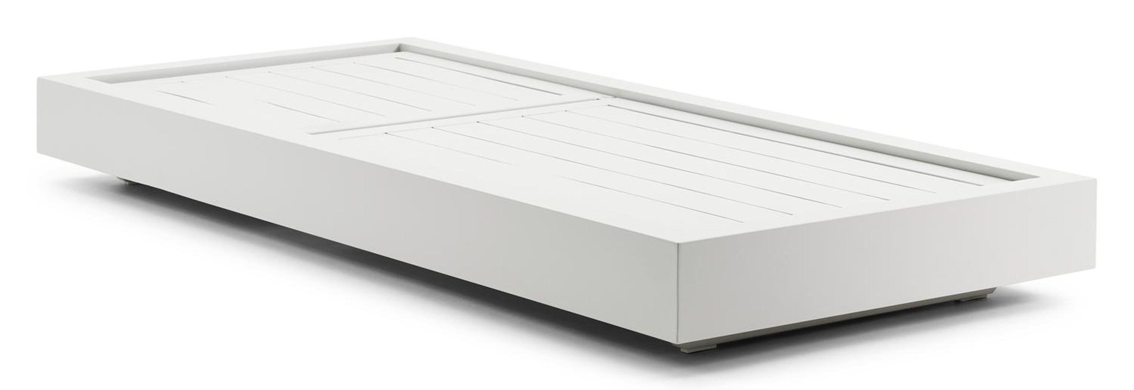 Como verstelbaar ligbed in wit aluminium met lopi marble all weather sunbrella® luxe kussen