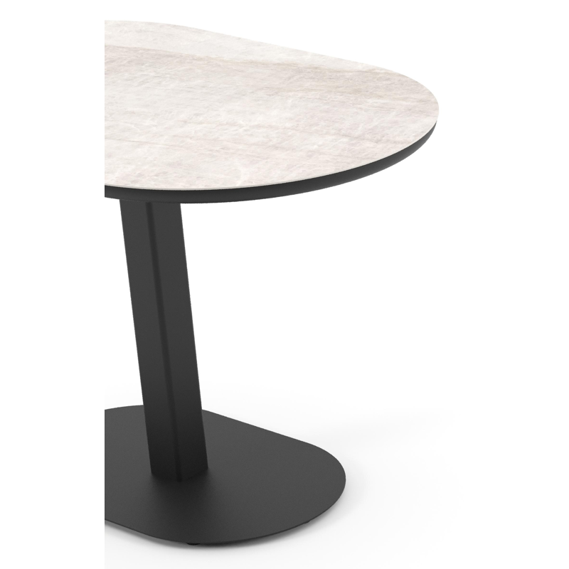 Teramo kantelbare tuintafel bombo in zwart aluminium en volkeramiek Taj Mahal - L 110 x B 70 x H 74 cm