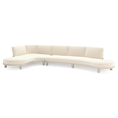 Donato loungehoek in beige aluminium met all weather cosytica Althea Off White kussen
