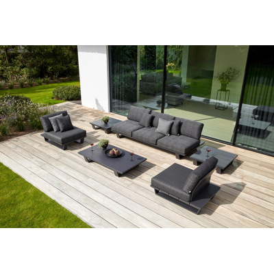 Pagino loungetafel in zwart aluminium - L 140 x B 79,5 x H 21 cm