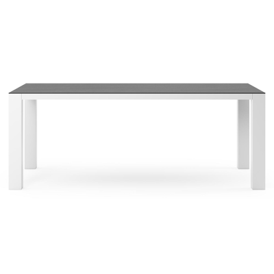 Nano tuintafel rechthoekig in wit aluminium en volkeramiek Basalt Black - L 200 x B 100 x H 75 cm