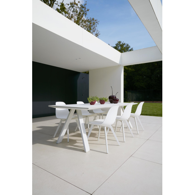 Cesano tuintafel in wit aluminium en volkeramiek arctic white - L 240 x B 100 x H 75 cm