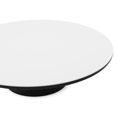 Amico loungetafel rond in zwart aluminium en volkeramiek Arctic White - Dia. 110 x H 28 cm