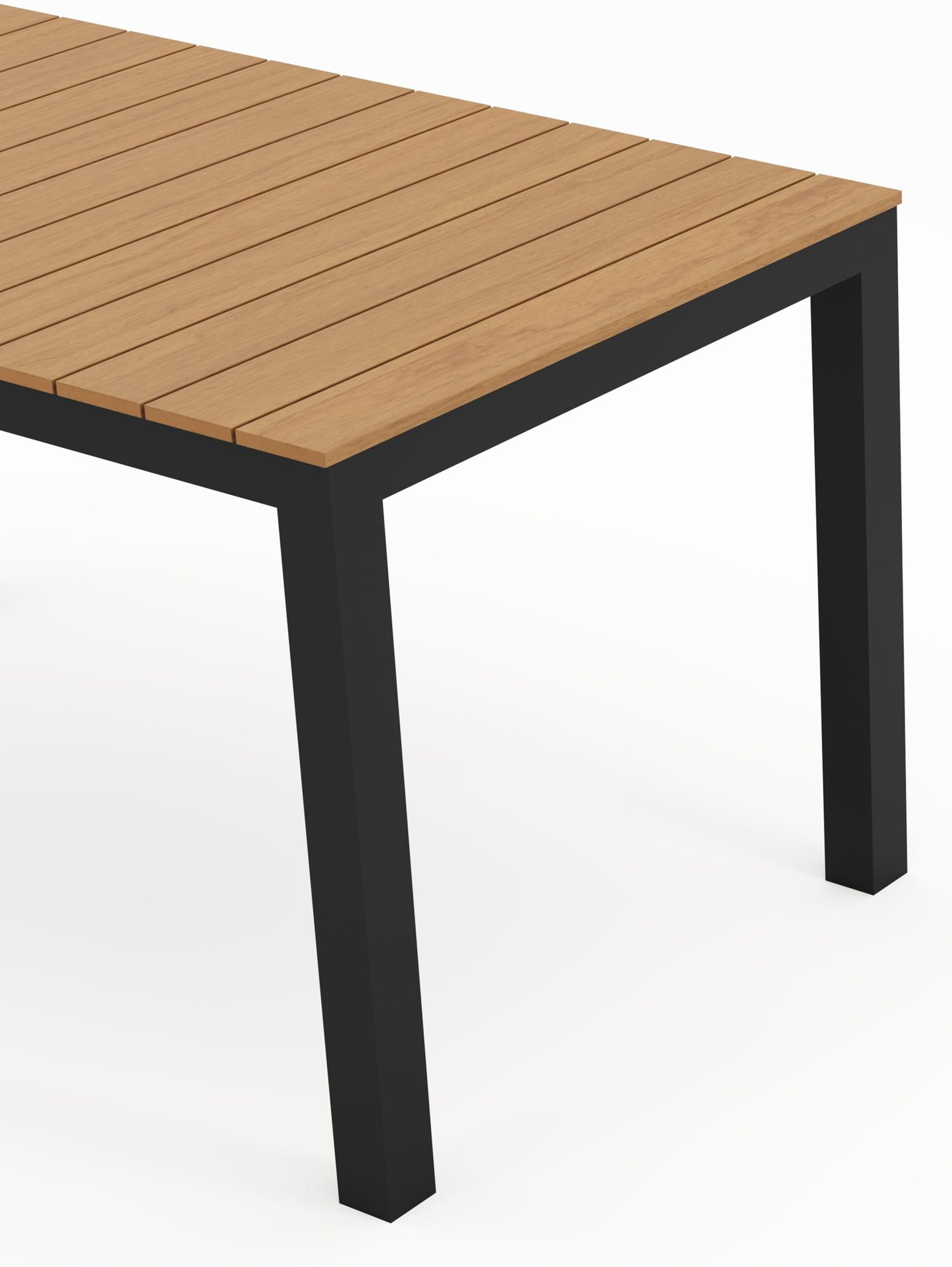 Toma tuintafel in zwart aluminium en polywood - L 140 x B 80 x H 73 cm