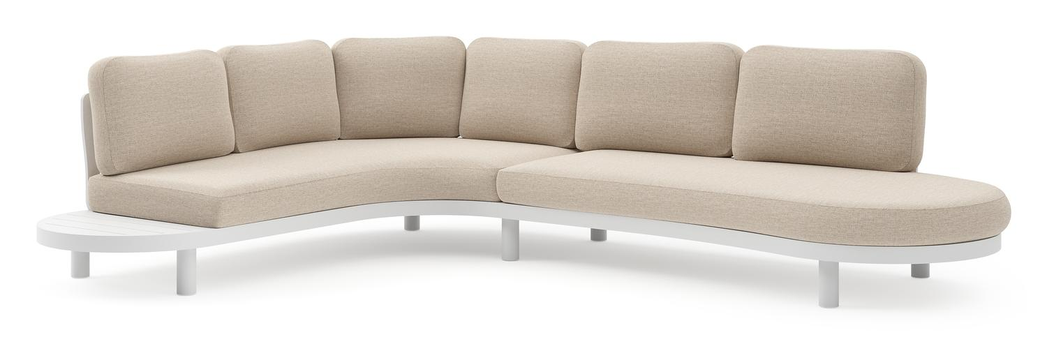 Palma loungehoek in wit aluminium met rustic weather+ softtouch kussen