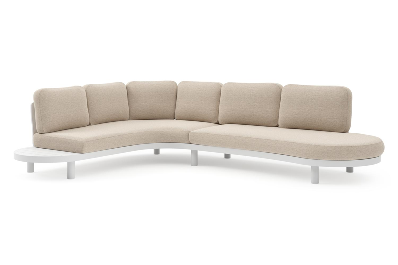 Palma loungehoek in wit aluminium met rustic weather+ softtouch kussen