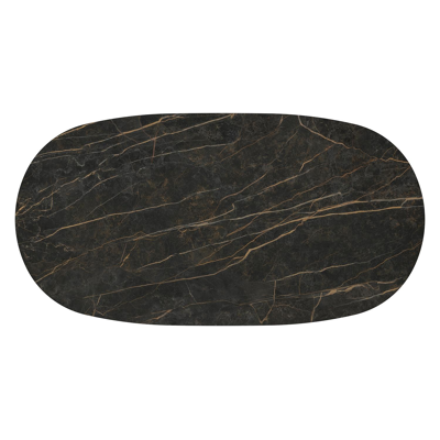 Amico loungetafel bombo in zwart aluminium en volkeramiek Black Obsession - L 171 x B 89 x H 24 cm