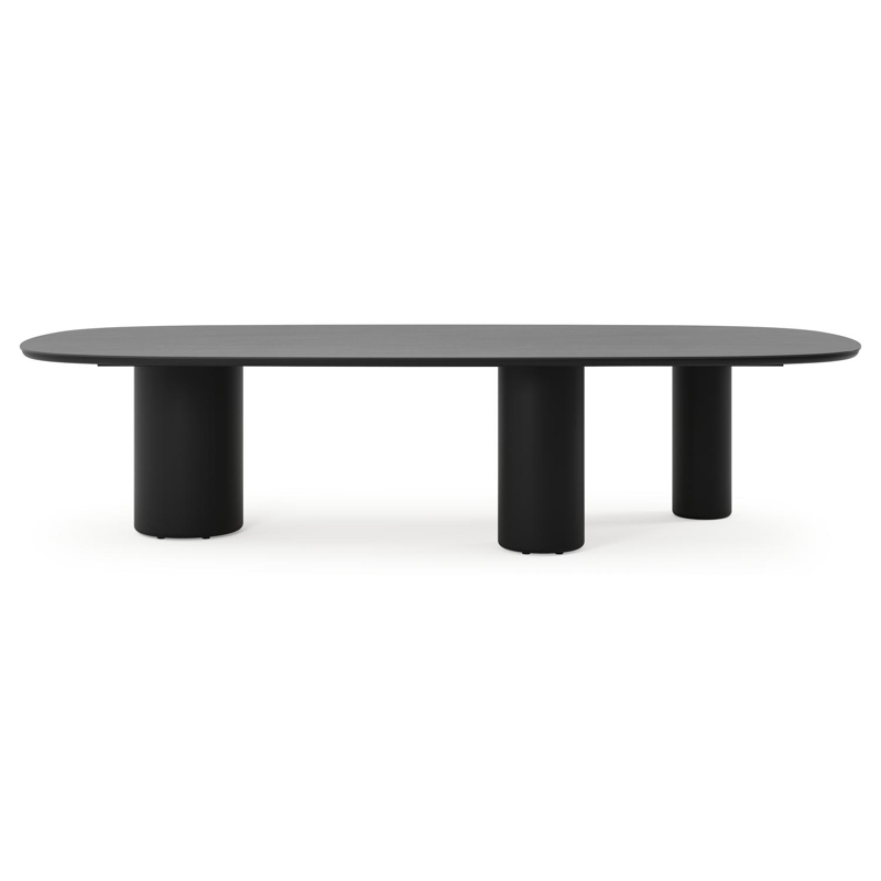 Amico tuintafel bombo xl in zwart aluminium en volkeramiek Basalt Black - L 320 x B 148 x H 73.5 cm