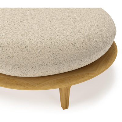 Bomero poef in teak met bora forest all weather cosytica kussen
