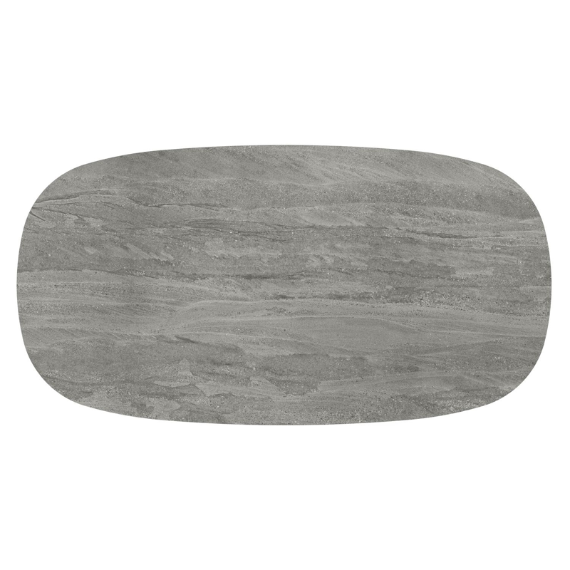 Amico tuintafel bombo in wit aluminium en volkeramiek Aspen Grey - L 210 x B 110 x H 73.5 cm