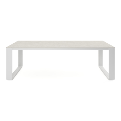 Atessa tuintafel in wit aluminium en volkeramiek shilin - L 240 x B 100 x H 75 cm