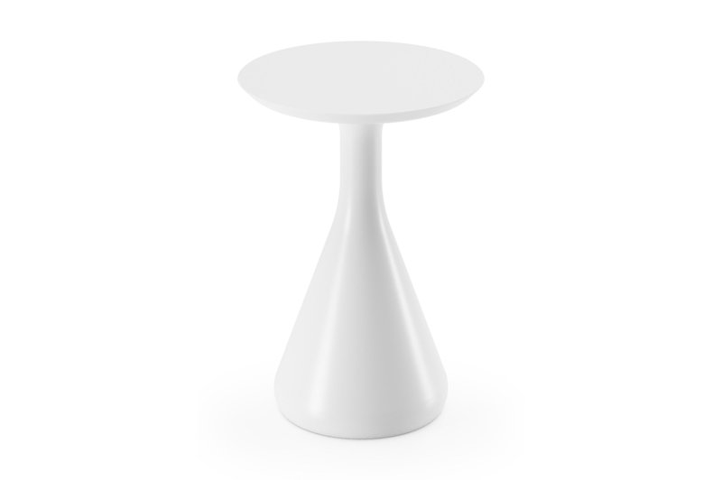 Table d'appoint Bomero en aluminium blanc - Dia. 34 x Haut. 46 cm