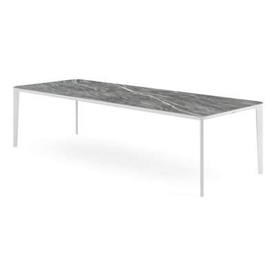 Urbino tuintafel in wit aluminium en volkeramiek mar del plata - L 290 x B 110 x H 75 cm