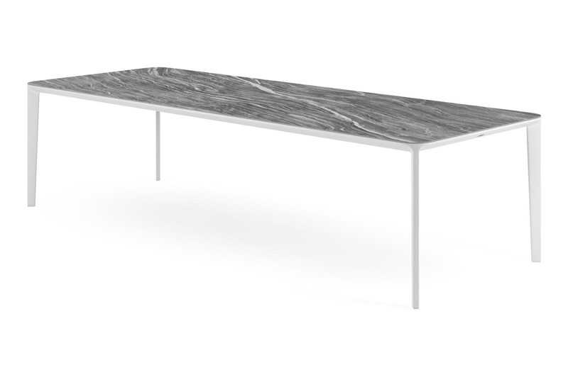 Urbino tuintafel in wit aluminium en volkeramiek mar del plata - L 290 x B 110 x H 75 cm