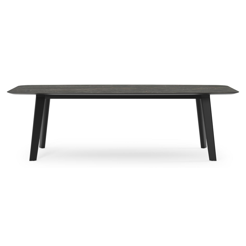 Lacrima tuintafel in zwart aluminium en volkeramiek black obsession - L 255 x B 115 x H 74 cm