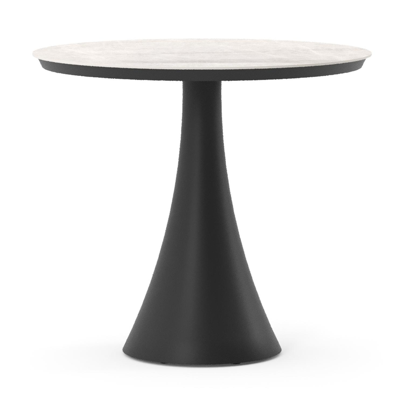 Fano tuintafel rond in zwart aluminium en volkeramiek Taj Mahal - Dia. 85 x - Dia. 85 x H 75 cm