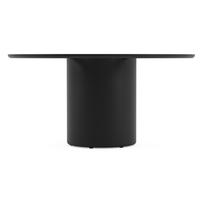 Amico tuintafel rond in zwart aluminium en volkeramiek Shilin - Dia. 148 x H 73.5 cm