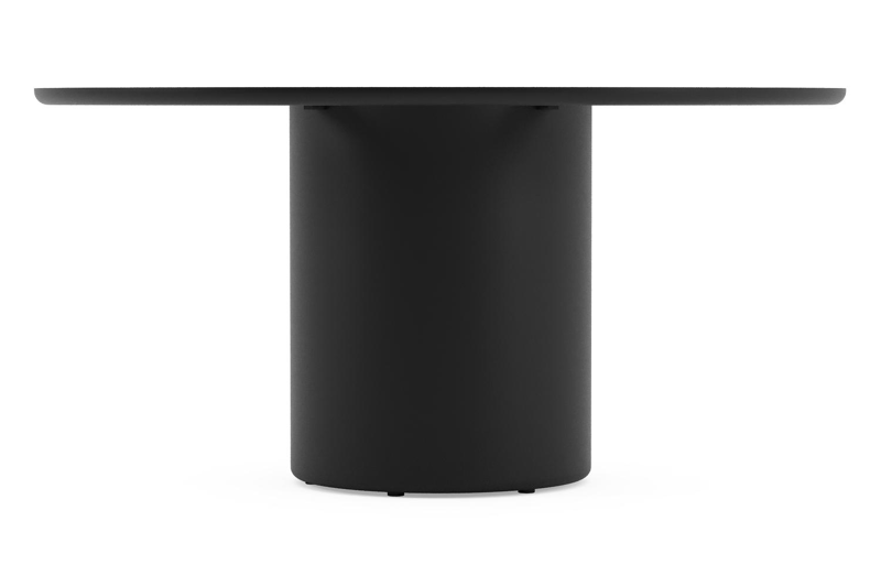 Amico tuintafel rond in zwart aluminium en volkeramiek Shilin - Dia. 148 x H 73.5 cm