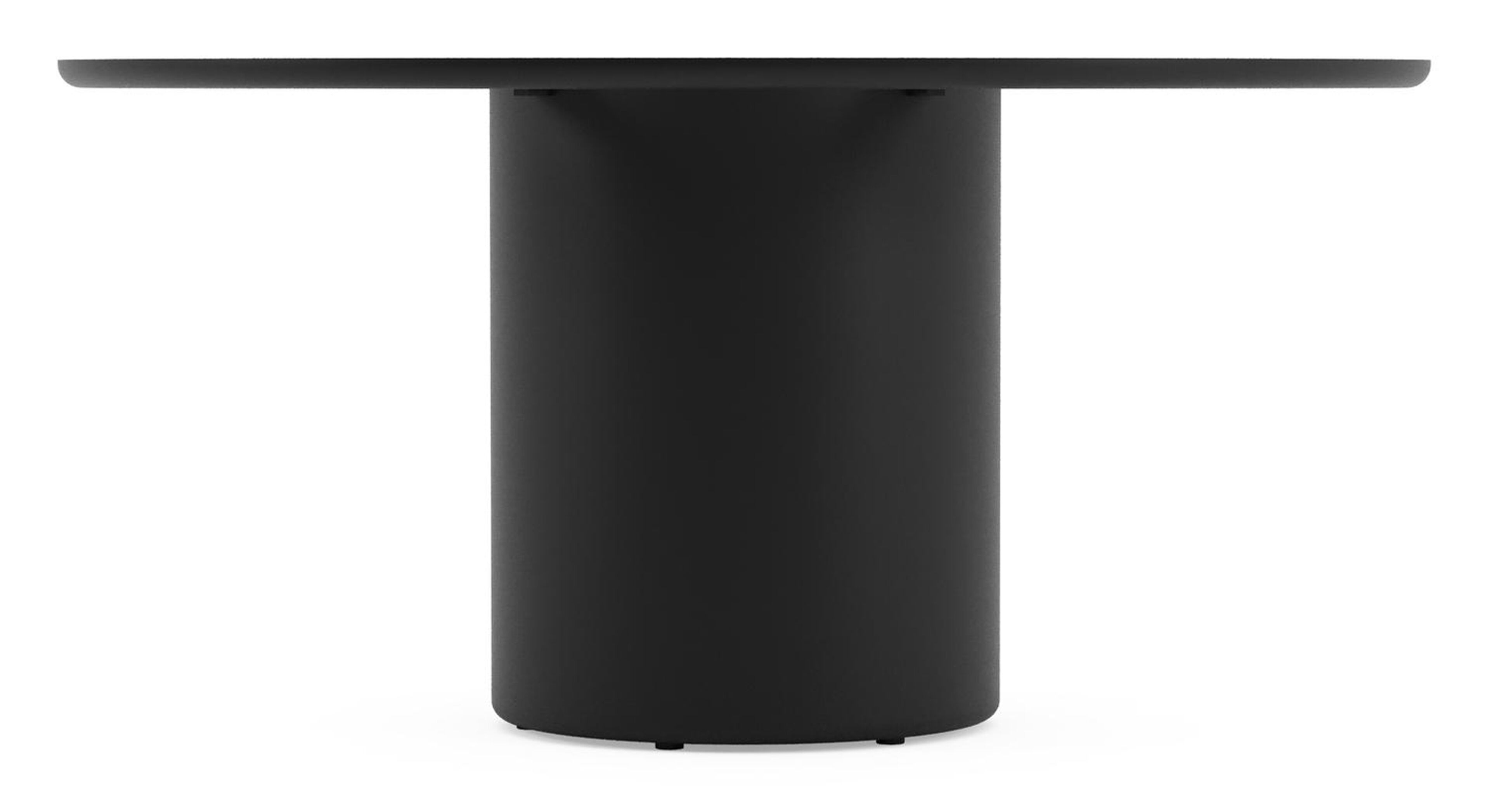 Amico tuintafel rond in zwart aluminium en volkeramiek Shilin - Dia. 148 x H 73.5 cm