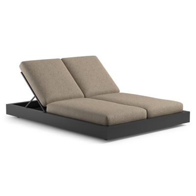 Chaise longue double réglable Como en   et coussin en  