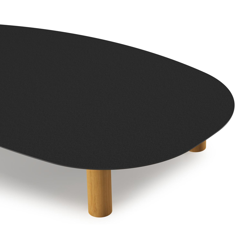Donato - Organo loungetafel organisch in teak en volkeramiek Nero Black - L 151 x B 90 x H 25 cm