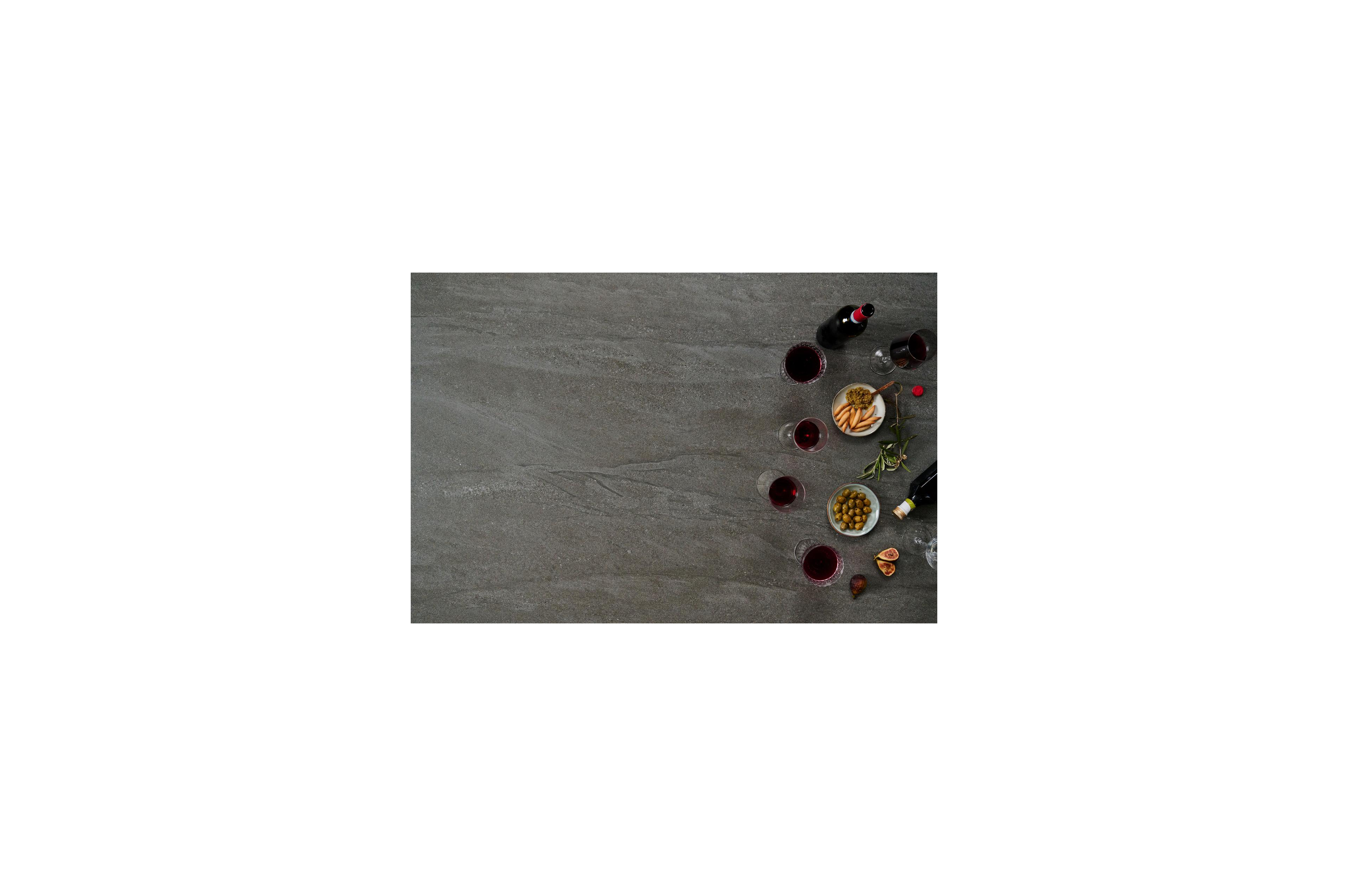 Cesano tuintafel in zwart aluminium en volkeramiek aspen grey - L 280 x B 110 x H 75 cm