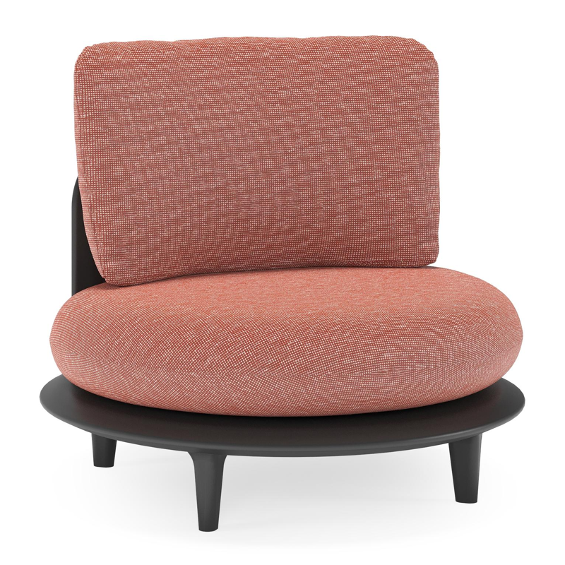 Bomero loungestoel in zwart aluminium met slow alezan all weather sunbrella® luxe kussen