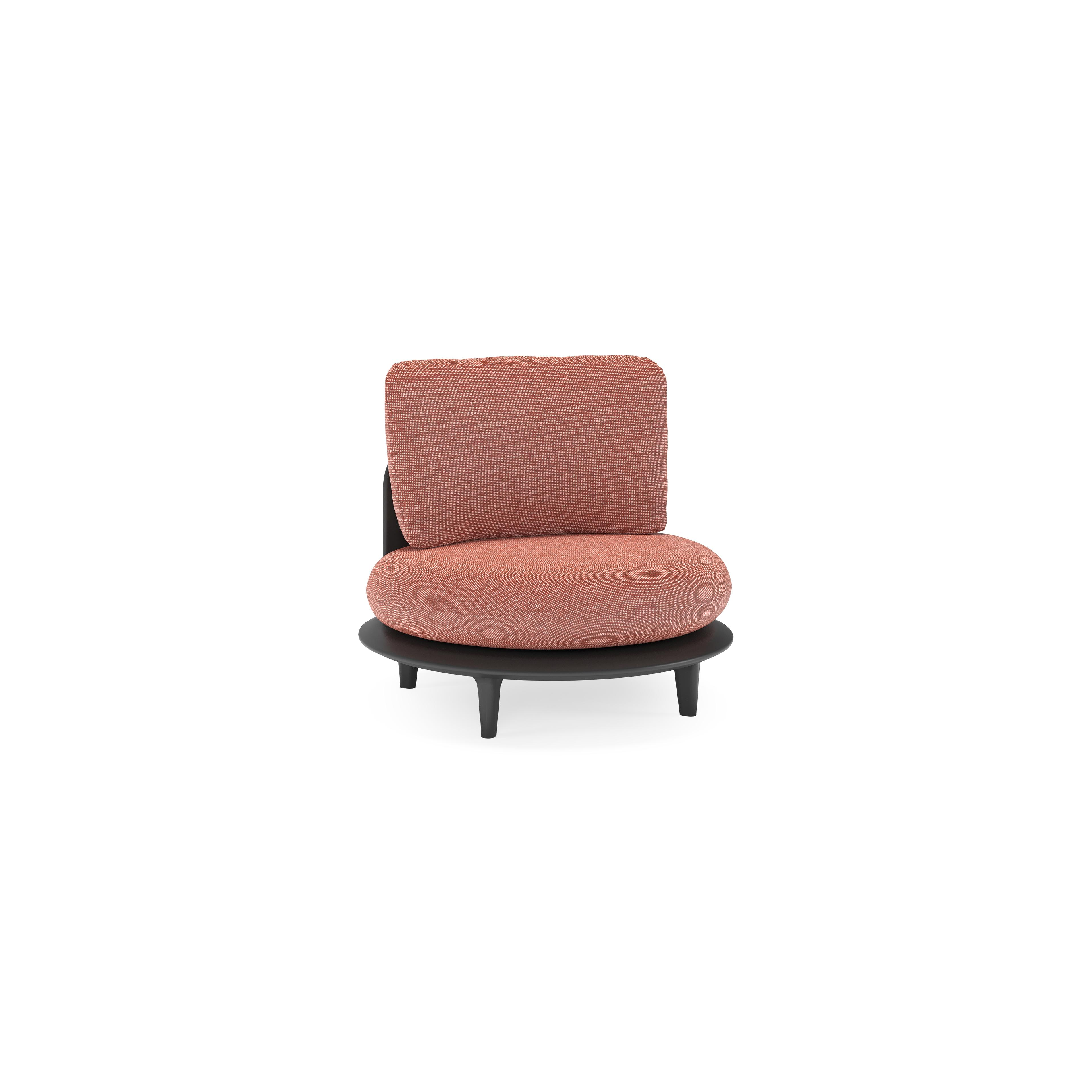 Bomero loungestoel in zwart aluminium met slow alezan all weather sunbrella® luxe kussen