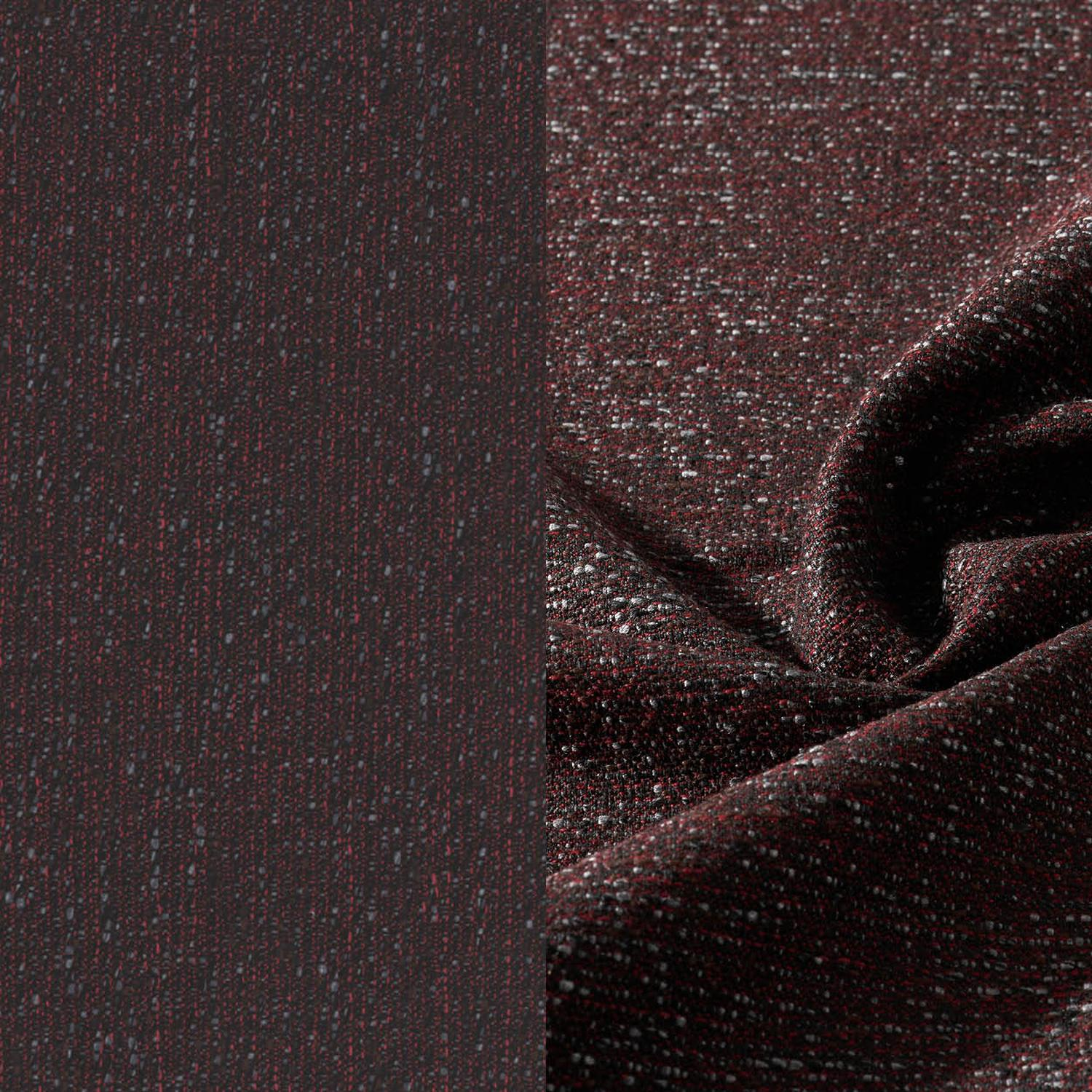 Donato loungehoek in teak en beige verticaal geweven ronde rope met all weather sunbrella® luxe Tundra Red kussen