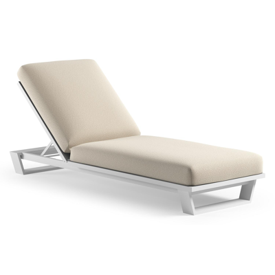 Pagino verstelbaar ligbed in wit aluminium met althea off white all weather Cosytica kussen