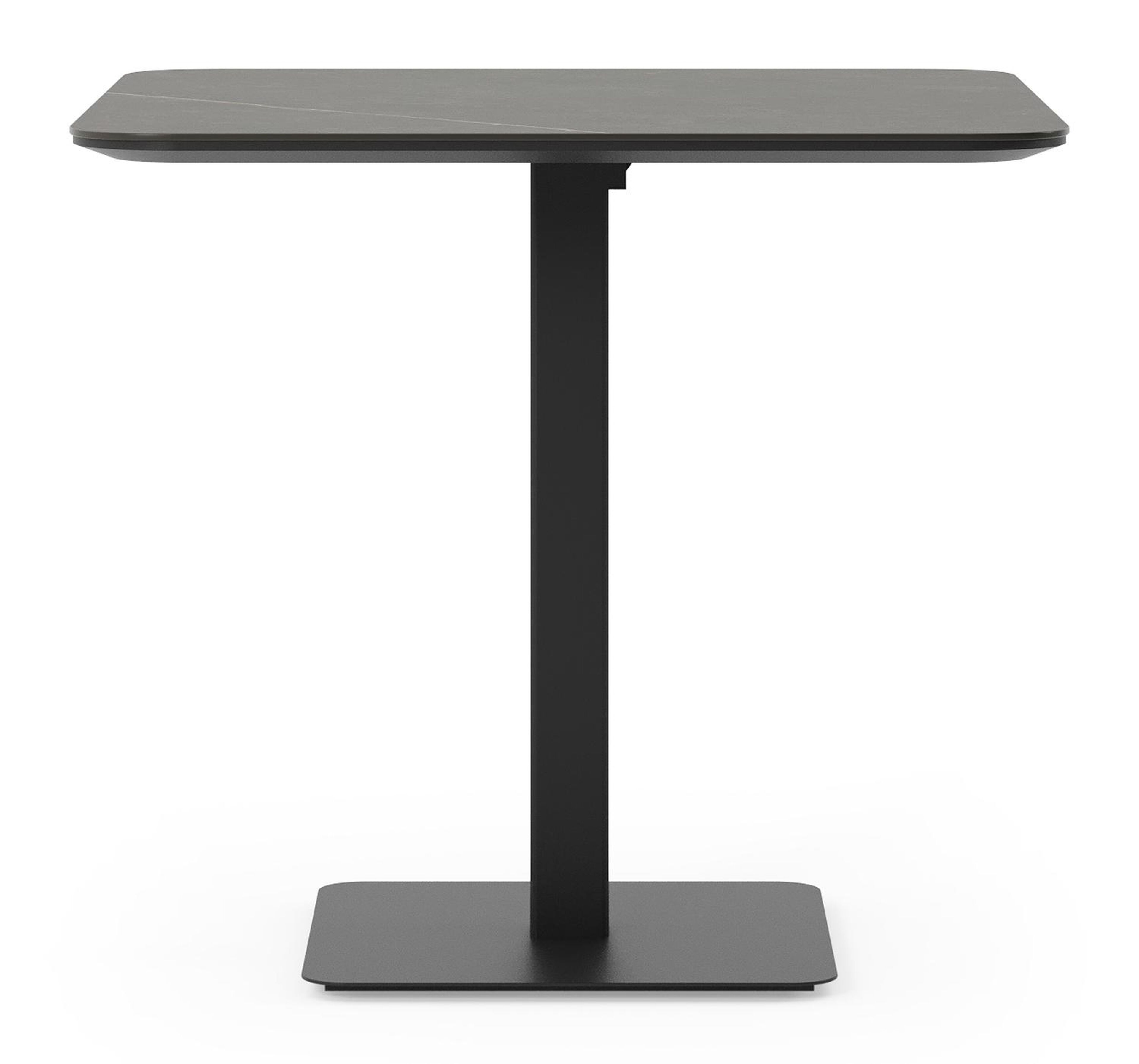 Fano kantelbare tuintafel vierkant afgerond in zwart aluminium en volkeramiek calatorao - L 80 x B 80 x H 73 cm