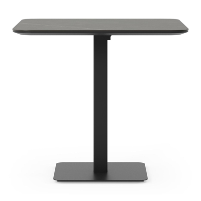 Fano kantelbare tuintafel vierkant afgerond in zwart aluminium en volkeramiek calatorao - L 80 x B 80 x H 72.5 cm