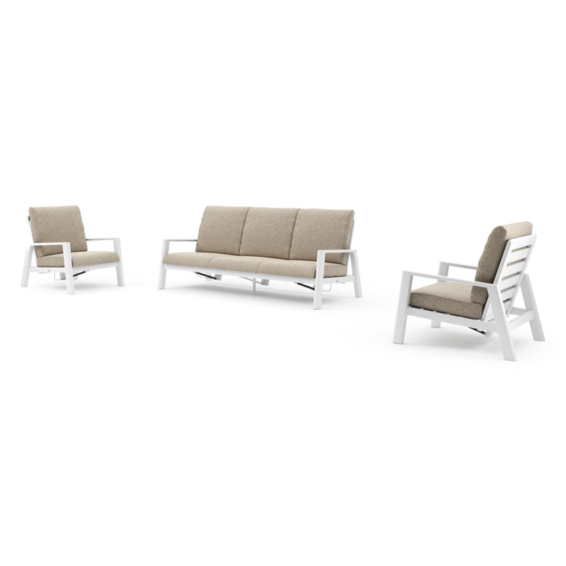 Cirello loungeset in wit aluminium met bora jungle all weather cosytica kussen