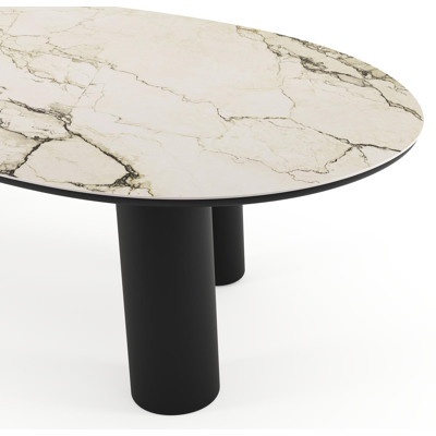 Amico tuintafel mango in zwart aluminium en volkeramiek Colorado Dunes - L 260 x B 130 x H 73.5 cm