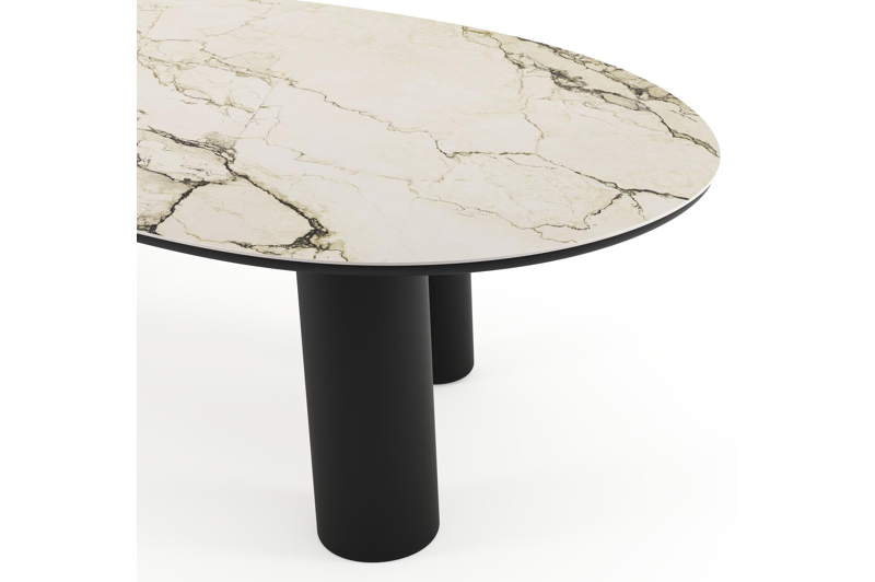 Amico tuintafel mango in zwart aluminium en volkeramiek Colorado Dunes - L 260 x B 130 x H 73.5 cm