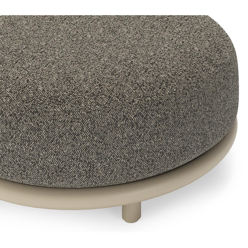 Pouf Lomano en aluminium beige et corde luxe plate tissÃ©e verticalement beige et coussins en all weather cosytica Marbella Tunder