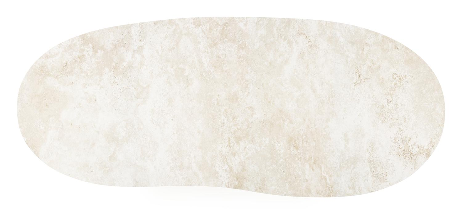 Table de jardin Organo organique en aluminium beige et céramique pleine Rapolano Lg. 280 x Lrg. 120 cm