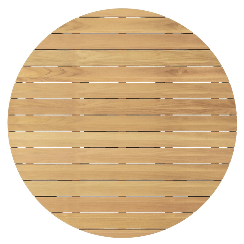 Fano tuintafel rond in beige aluminium en teak Dia. 148 x H 75 cm x H 75 cm