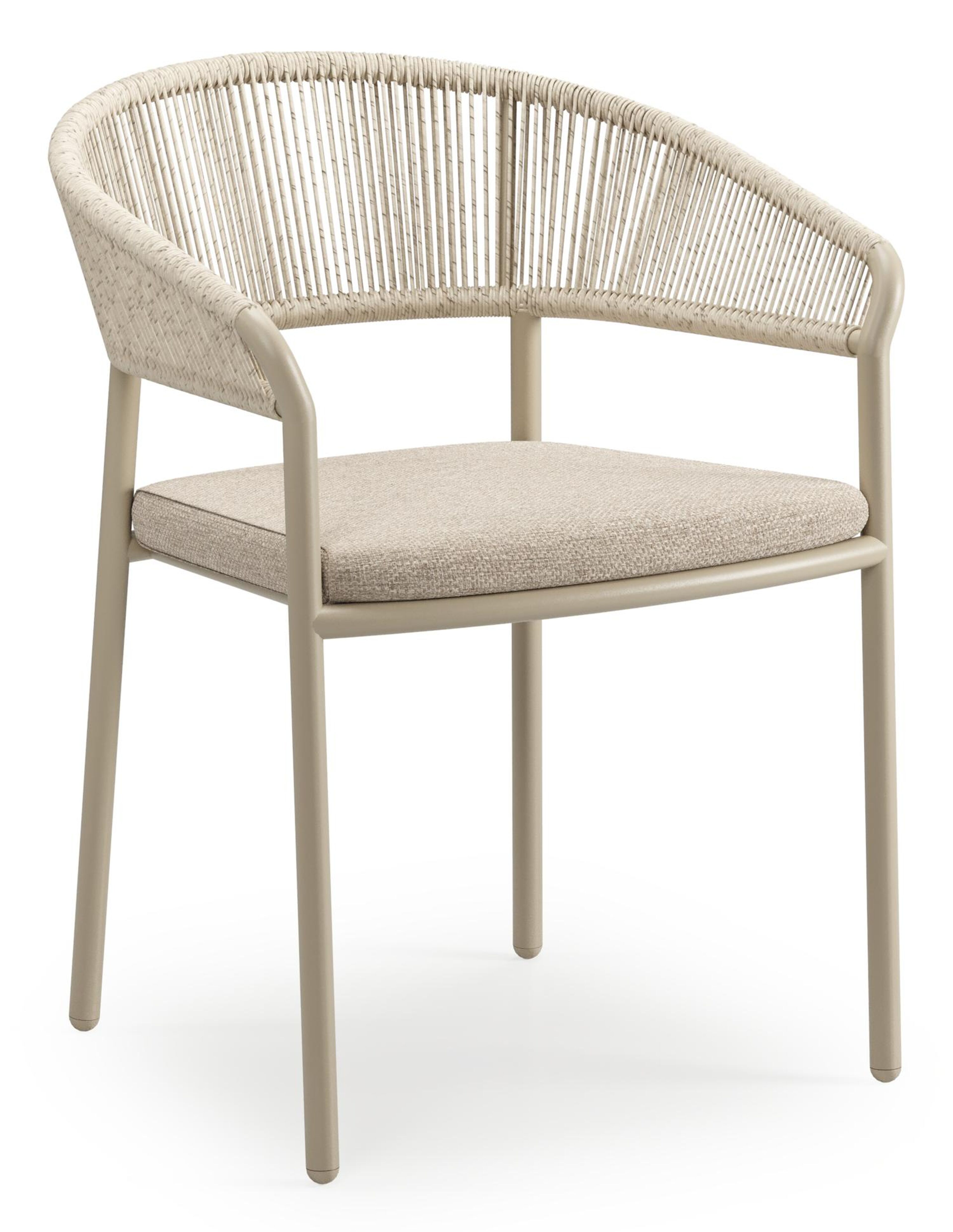 Ensemble de jardin Calobra extensible rectangulaire en aluminium beige et sintered stone Crema minerale avec 10 chaises de jardin Zamora