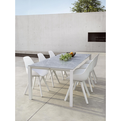 Mesa tuinstoel in wit aluminium en wit kunststof