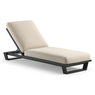 Pagino verstelbaar ligbed in zwart aluminium met althea off white all weather Cosytica kussen