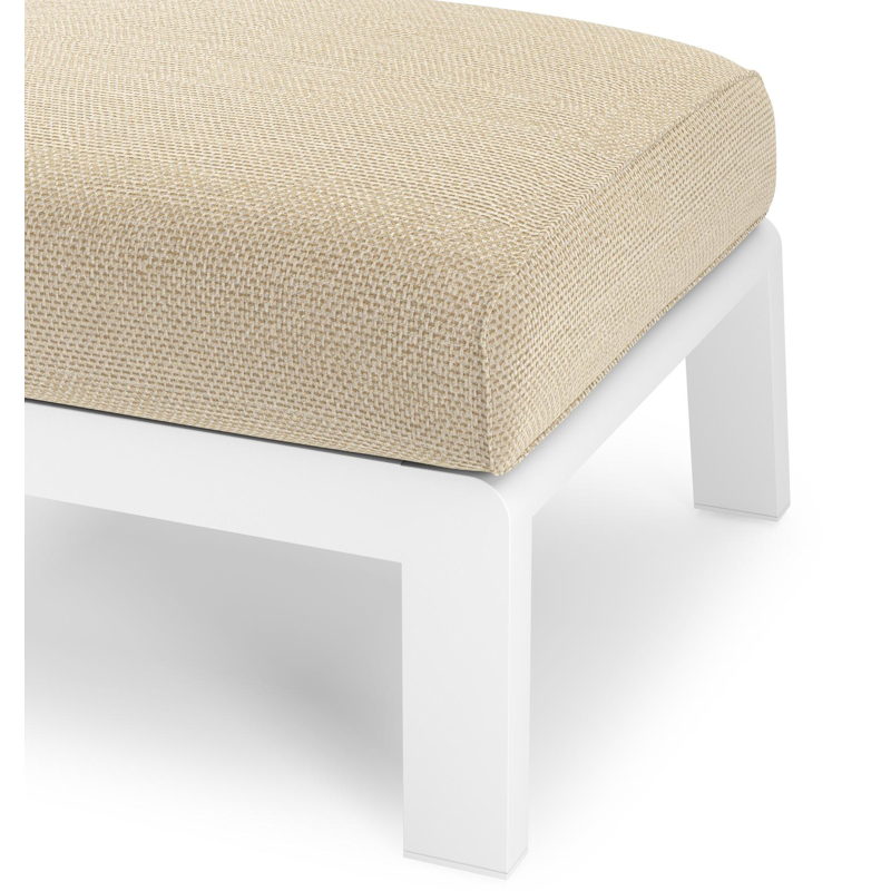 Cosenzo poef in wit aluminium met althea camel all weather cosytica kussen
