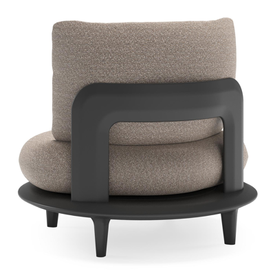 Bomero loungestoel in zwart aluminium met wander manioc all weather sunbrella® luxe kussen