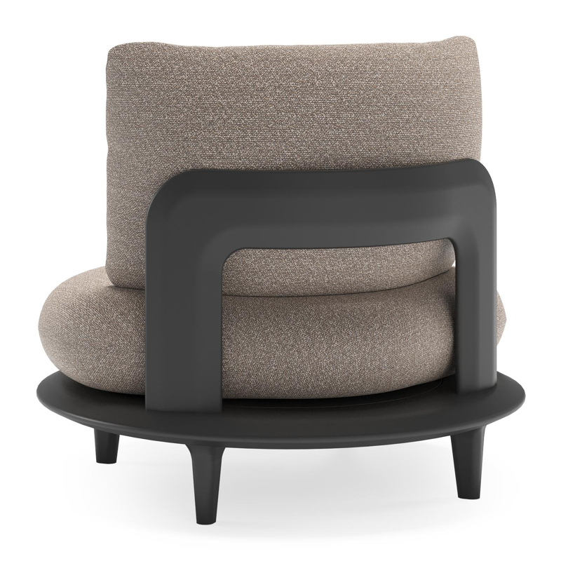 Bomero loungestoel in zwart aluminium met wander manioc all weather sunbrella® luxe kussen