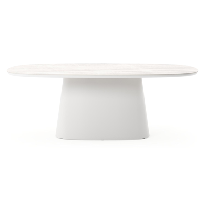 Amico tuintafel bombo xl in wit aluminium en volkeramiek Taj Mahal - L 210 x B 148 x H 73.5 cm