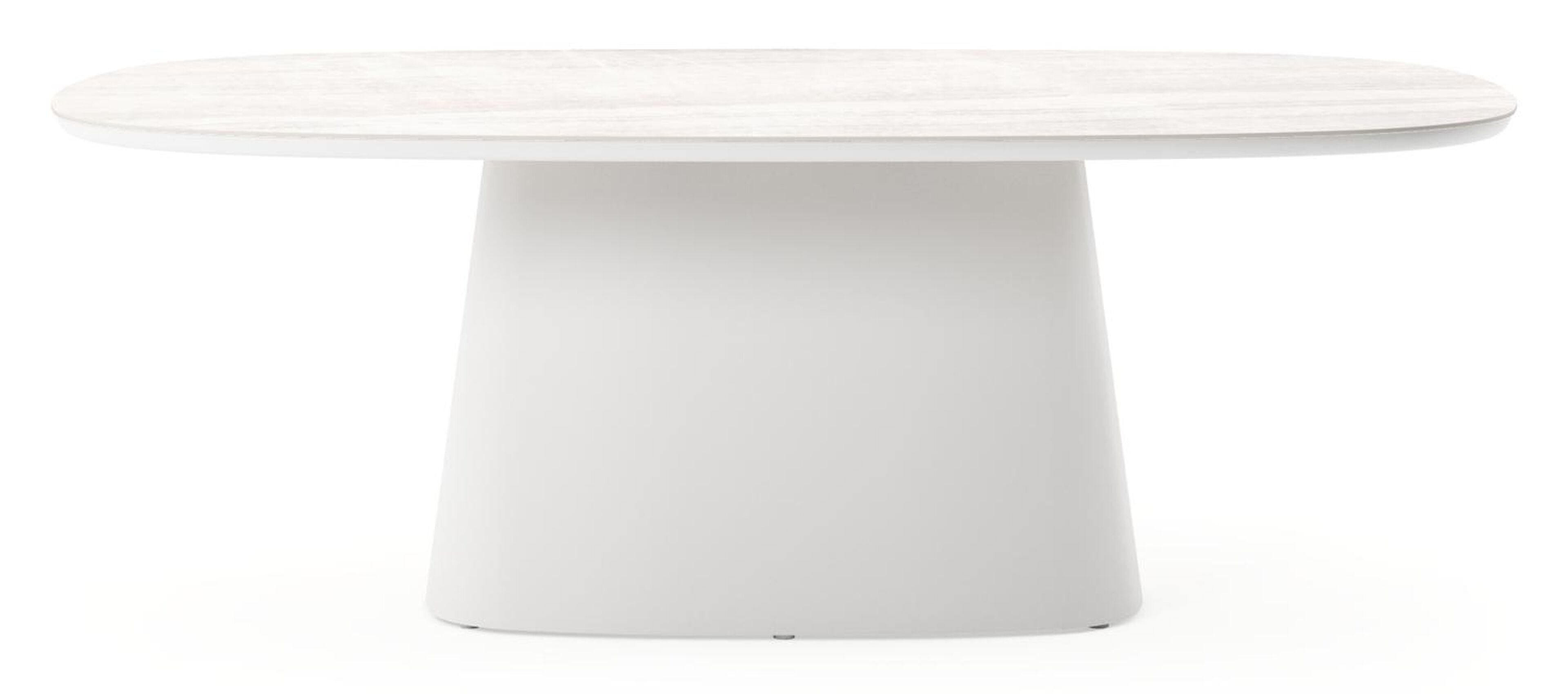 Amico tuintafel bombo xl in wit aluminium en volkeramiek Taj Mahal - L 210 x B 148 x H 74 cm